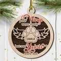 Custom Christmas Memorial Sympathy Gifts For Dogs, Cats • Angel Wings - Personalized 2-layered Wood Ornament