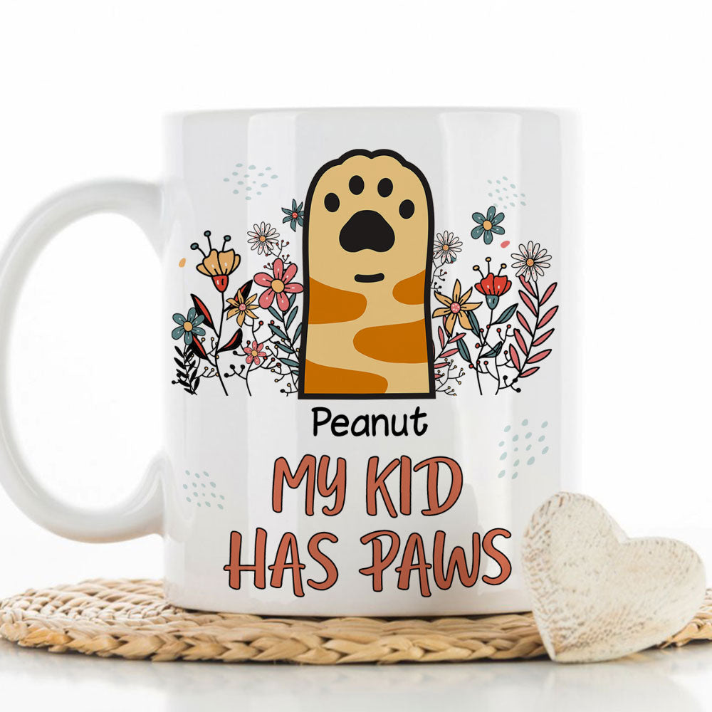 Custom Mother's day Birthday Gifts For Cat Mom, Cat Lovers • My Kid Has Paw - Personalized Coffee Mug