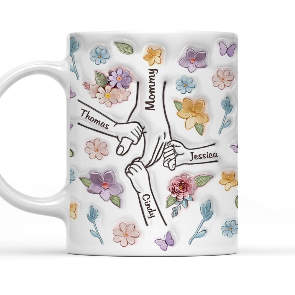 Mom You Hold My Hand Also My Heart - Personalized 3D Inflated Effect Mug