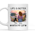 Custom Mother's day Birthday Gifts For Cat Mom, Cat Lovers • Better With Cats - Personalized Coffee Mug