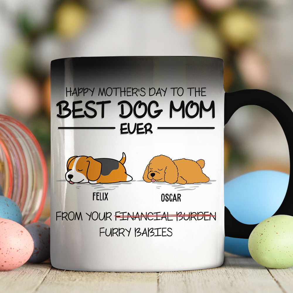 Custom Photo Christmas Birthday Gifts For Dog Lovers • Happy Mother's Day To The Best Mom Ever - Personalized Color Changing Mug