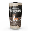 Custom Christmas Birthday Gifts For Dog Lovers • Dog Thanks For Dad - Personalized Tumbler