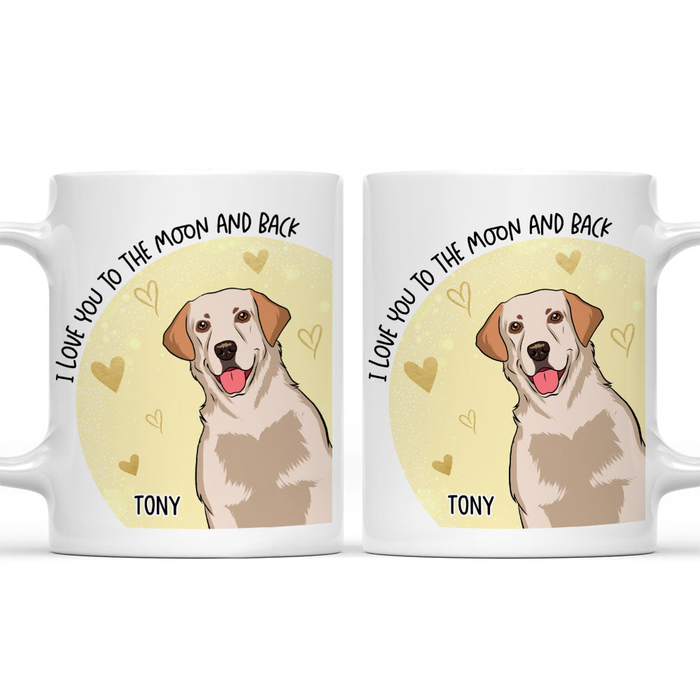 Custom Christmas Birthday Gifts For Dog Lovers • To The Moon - Personalized Coffee Mug