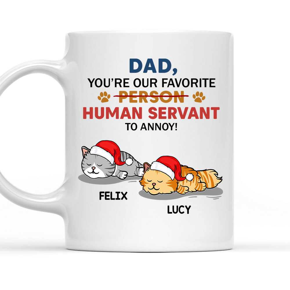 Custom Photo Mother's day Birthday Gifts For Cat Mom, Cat Lovers • Meowy Human Servant - Personalized Coffee Mug