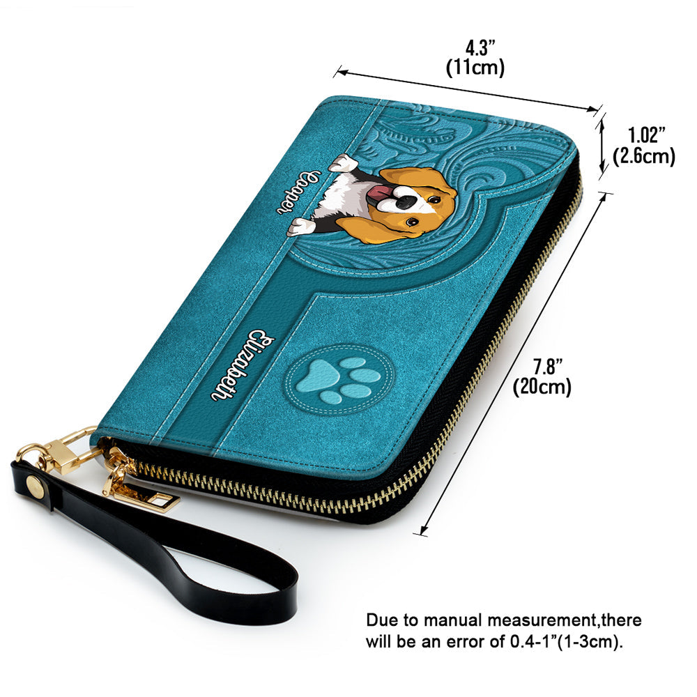 Cute Dogs And Cats Aesthetic Pattern - Personalized Leather Wallet