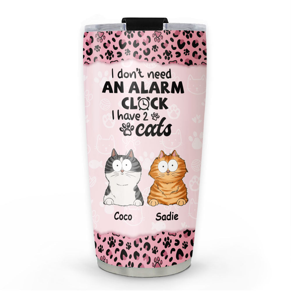 Custom Mother's day Birthday Gifts For Cat Mom, Cat Lovers • Alarm Clock - Personalized Tumbler