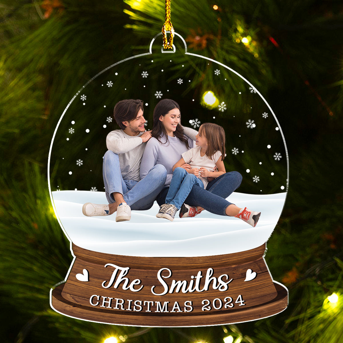 Family Snowglobe - Personalized Acrylic Ornament