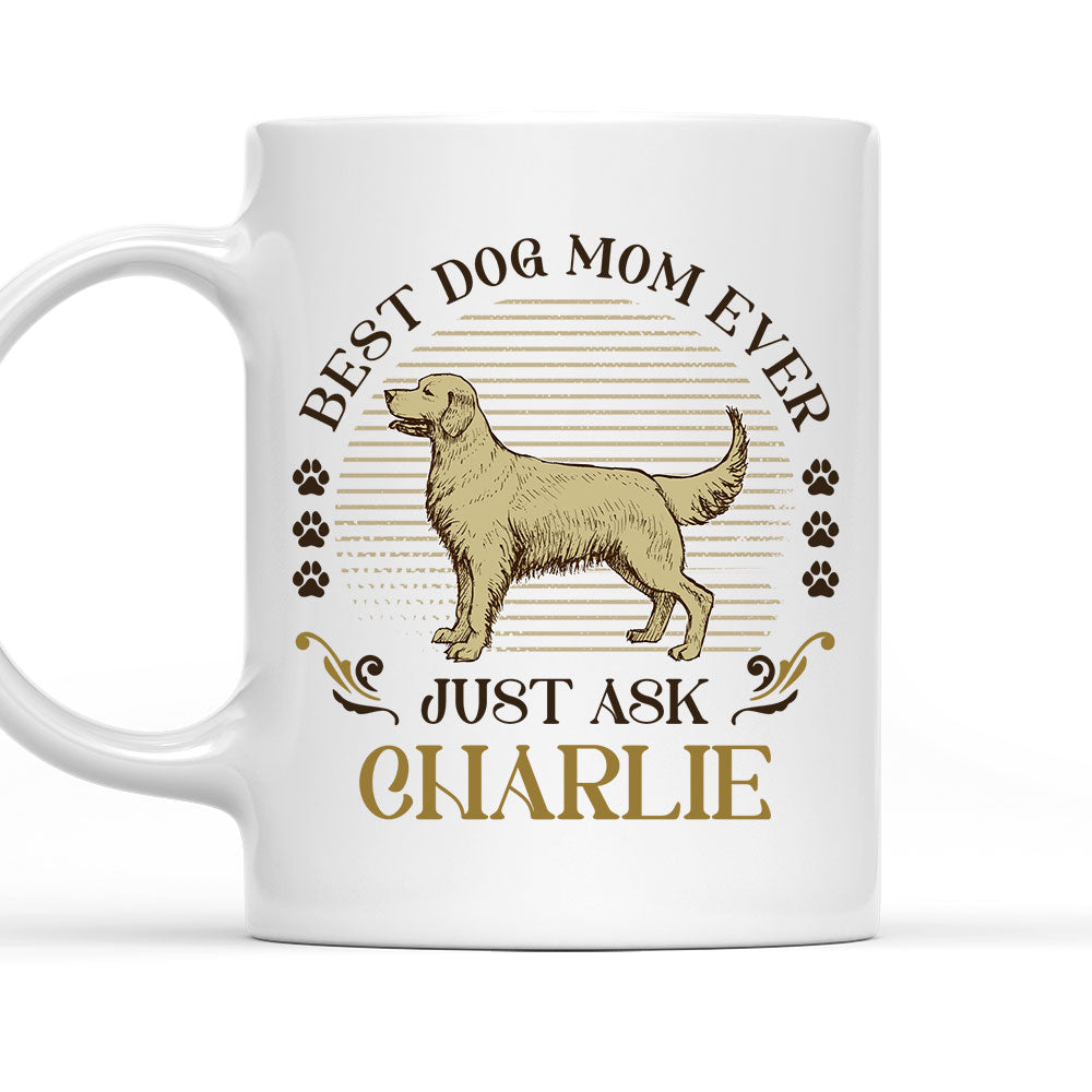 Custom Photo Christmas Birthday Gifts For Dog Lovers • Best Dog Ever Just Ask Vintage - Personalized Coffee Mug