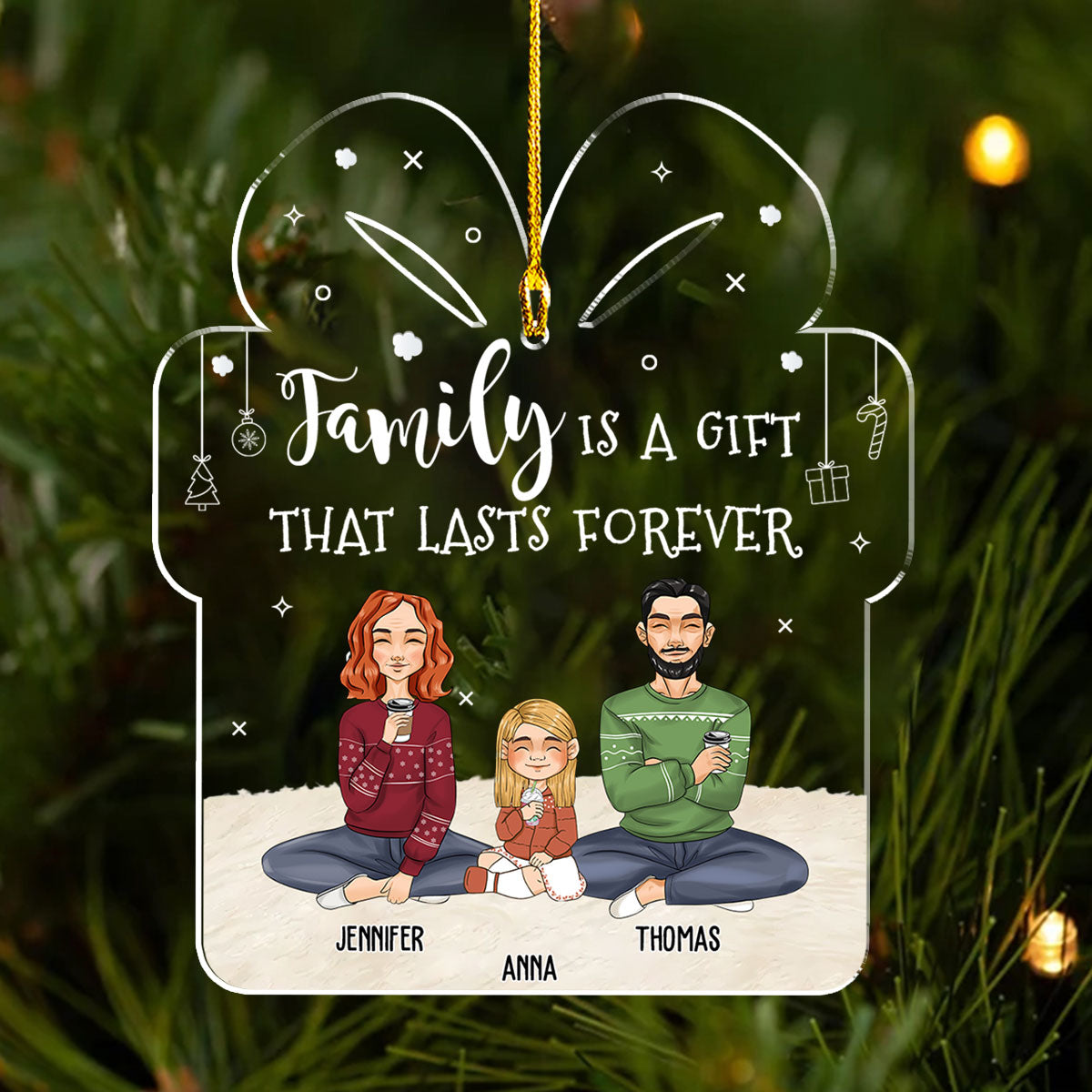 Family Is A Gift - Personalized Acrylic Ornament