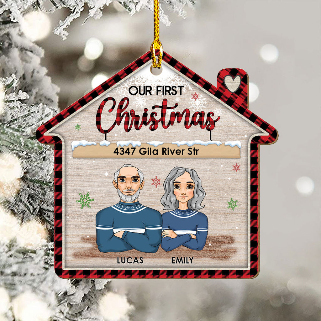 Christmas At Our Home - Personalized 1-layered Wood Ornament