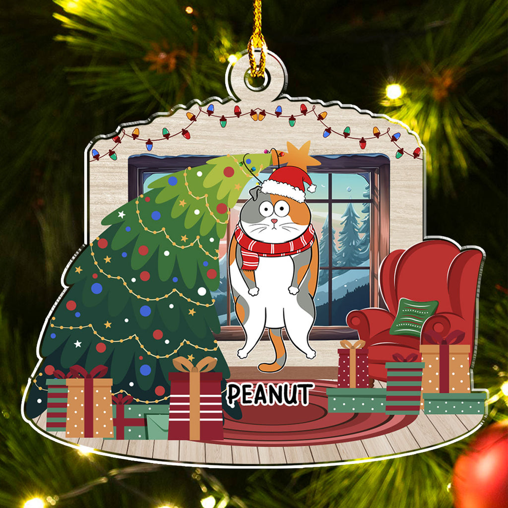 Christmas Tree Falling - Personalized Acrylic Ornament