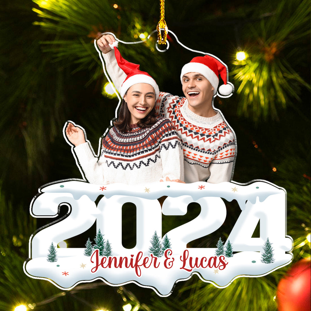 Photo Couple - Joy of Christmas 2024 - Personalized Acrylic Ornament