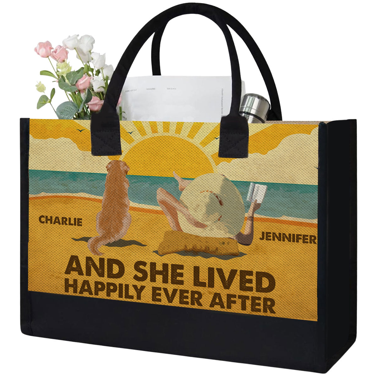 Peace Of The Beach - Personalized Canvas Tote Bag