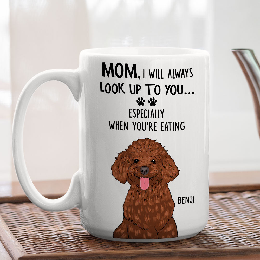 Custom Christmas Birthday Gifts For Dog Lovers • Look Up To You - Personalized Coffee Mug