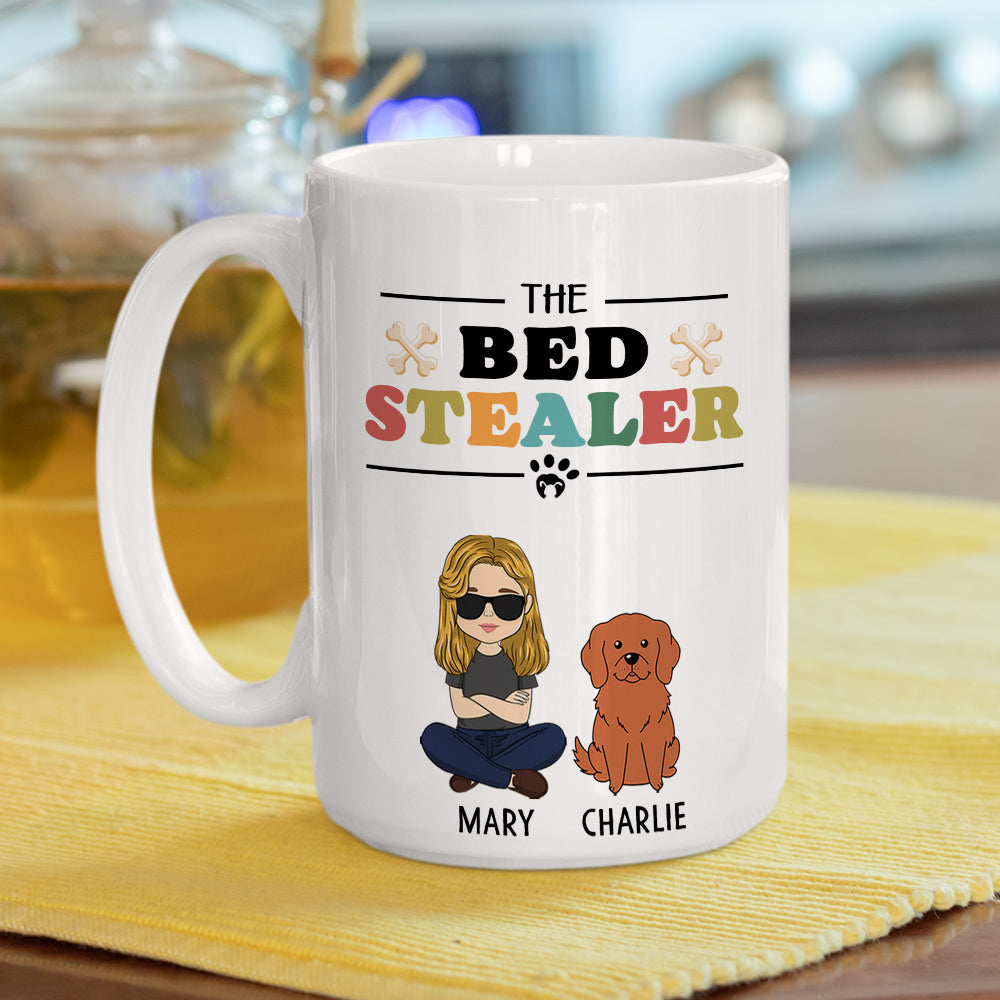 Custom Christmas Birthday Gifts For Dog Lovers • Bed Stealer - Personalized Coffee Mug