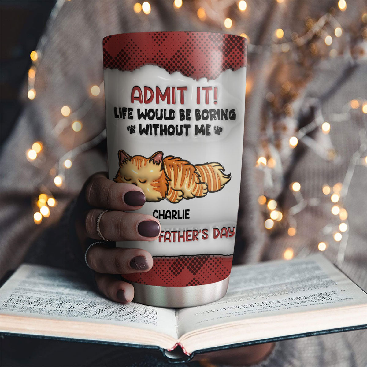 Custom Christmas Birthday Gifts For Cat Lovers • Admit It Version Cats - Personalized 3D Inflated Effect Tumbler