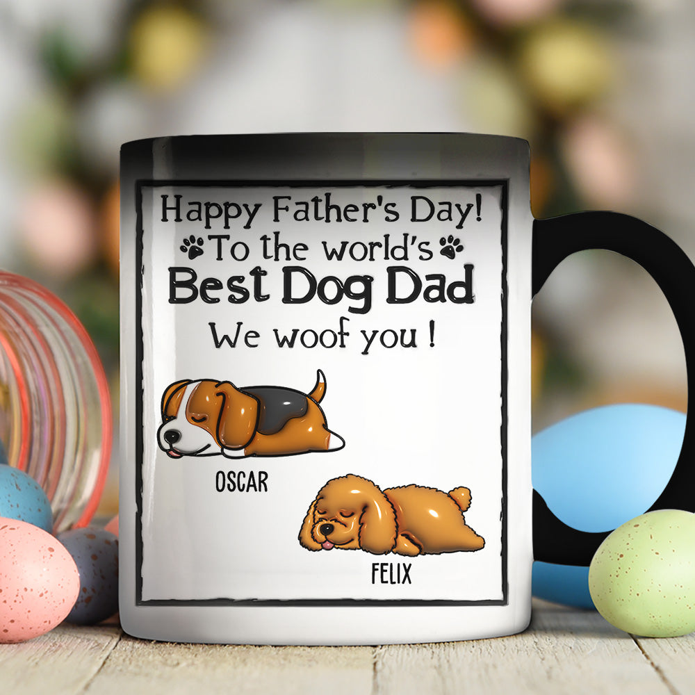 Custom Photo Christmas Birthday Gifts For Dog Dad, Dog Lovers • Best Dog Dad - Personalized Color Changing Mug