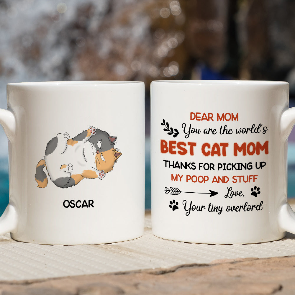 Custom Mother's day Birthday Gifts For Cat Mom, Cat Lovers • Thanks For Picking Up - Personalized Coffee Mug