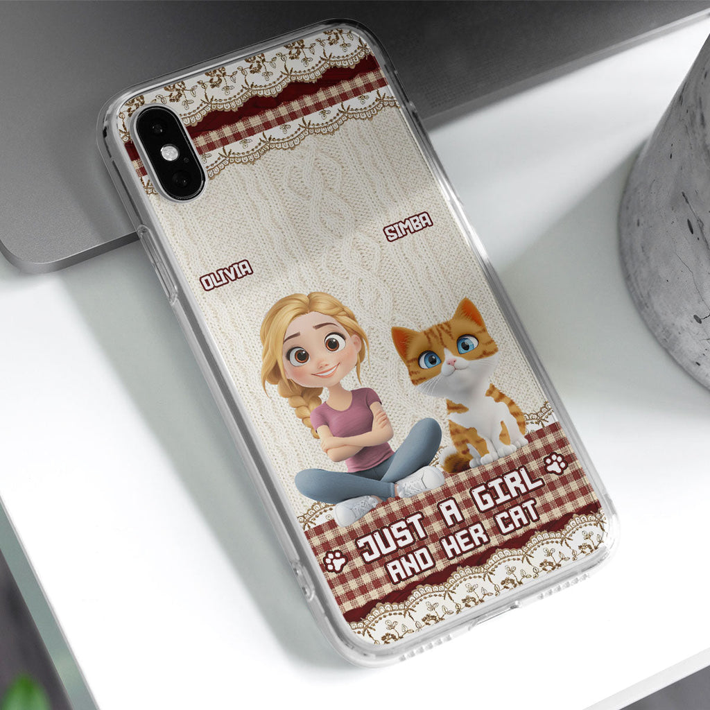 Just A Cat Girl - Personalized Phone Case