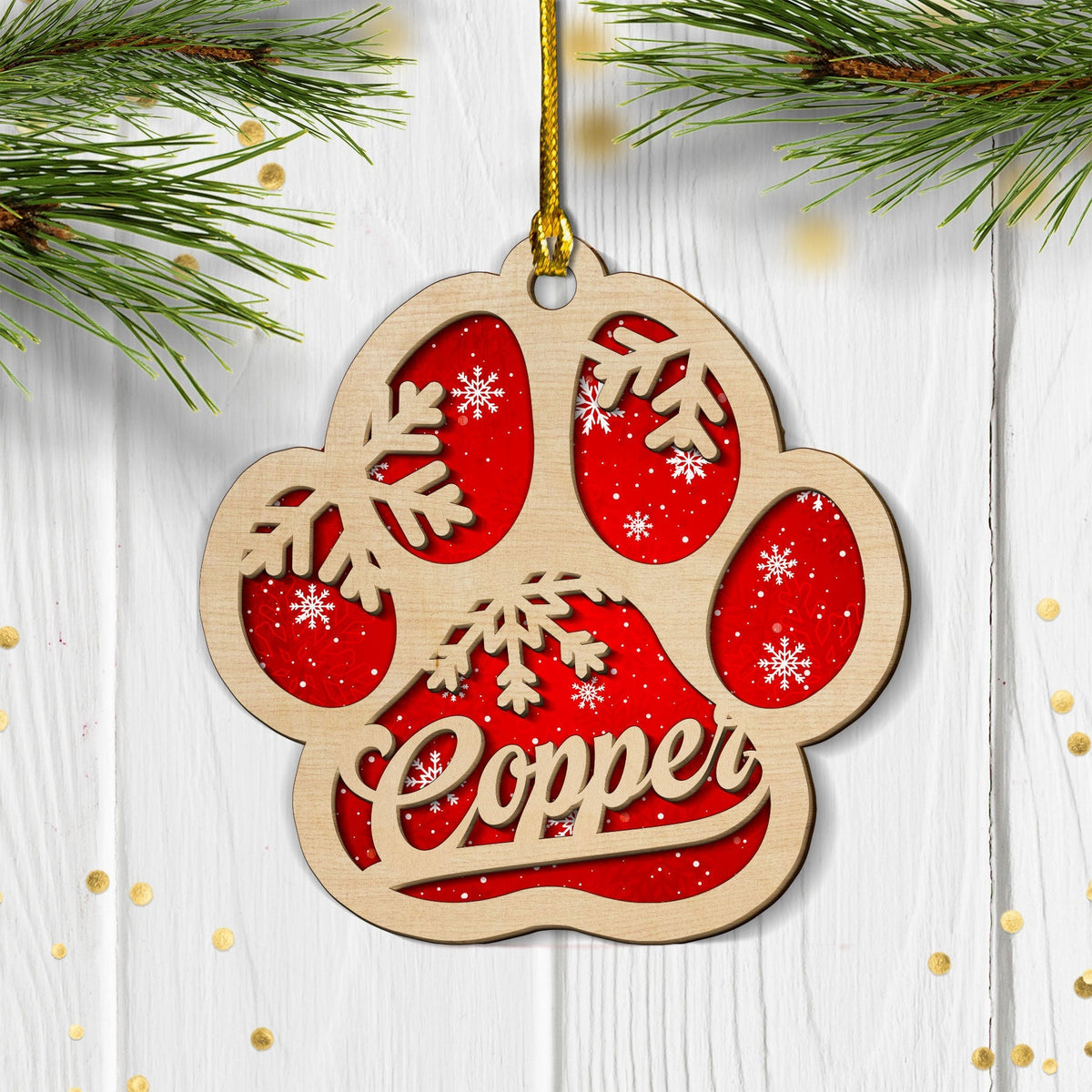 Custom Christmas Decor Home Birthday Gifts For Dog Lovers • Family And Pet Ornament 1 - Personalized 2-layered Wood Ornament