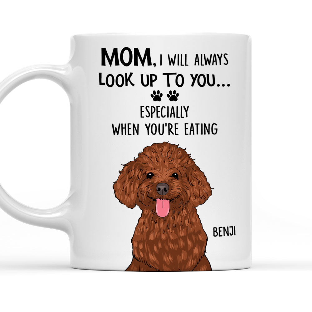 Custom Christmas Birthday Gifts For Dog Lovers • Look Up To You - Personalized Coffee Mug