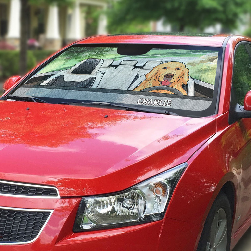 Custom Christmas Birthday Gifts Car Accessories for Pet Parents • Funny Dogs And Cats - Personalized Car Sunshade