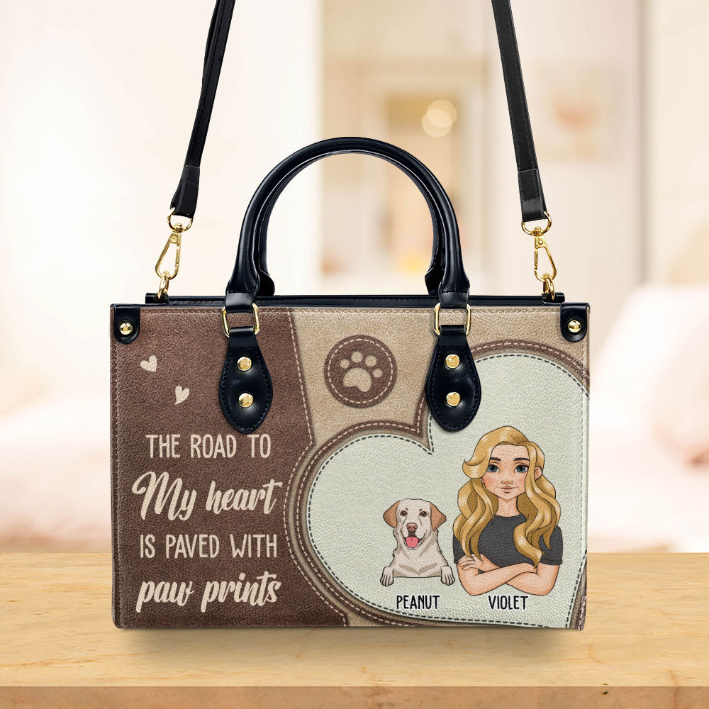 Paved With Paw Prints - Personalized Leather Bag