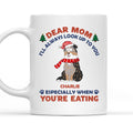 Custom Photo Mother's day Birthday Gifts For Cat Mom, Cat Lovers • Look Up When Eating - Personalized Coffee Mug