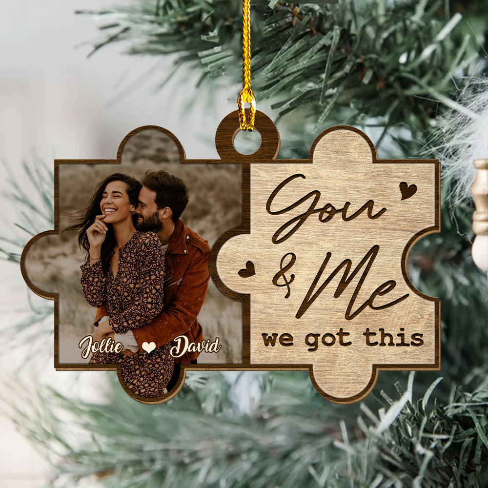 You And Me Piece - Personalized 1-layered Wood Ornament