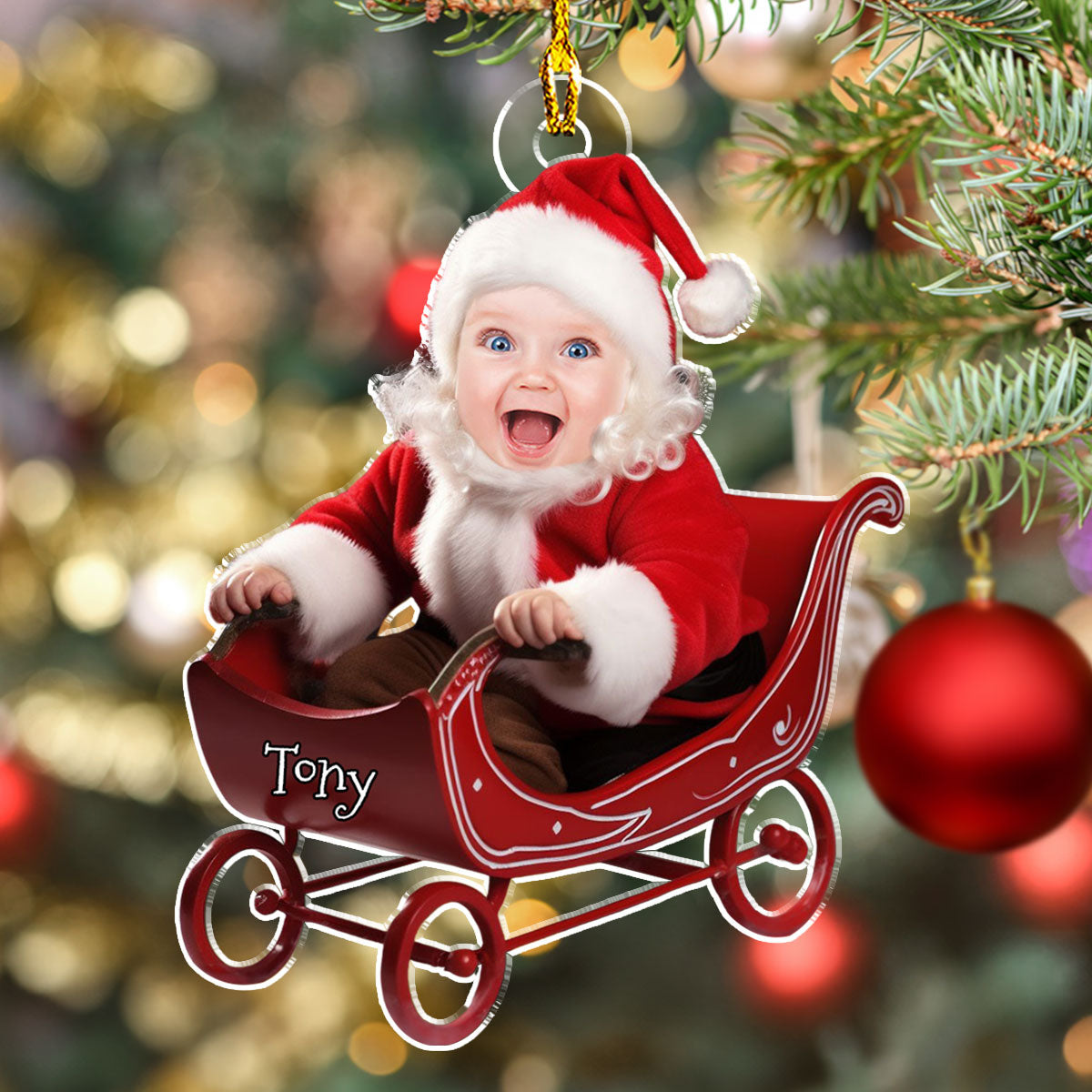 Face Baby Santa - Personalized Acrylic Ornament