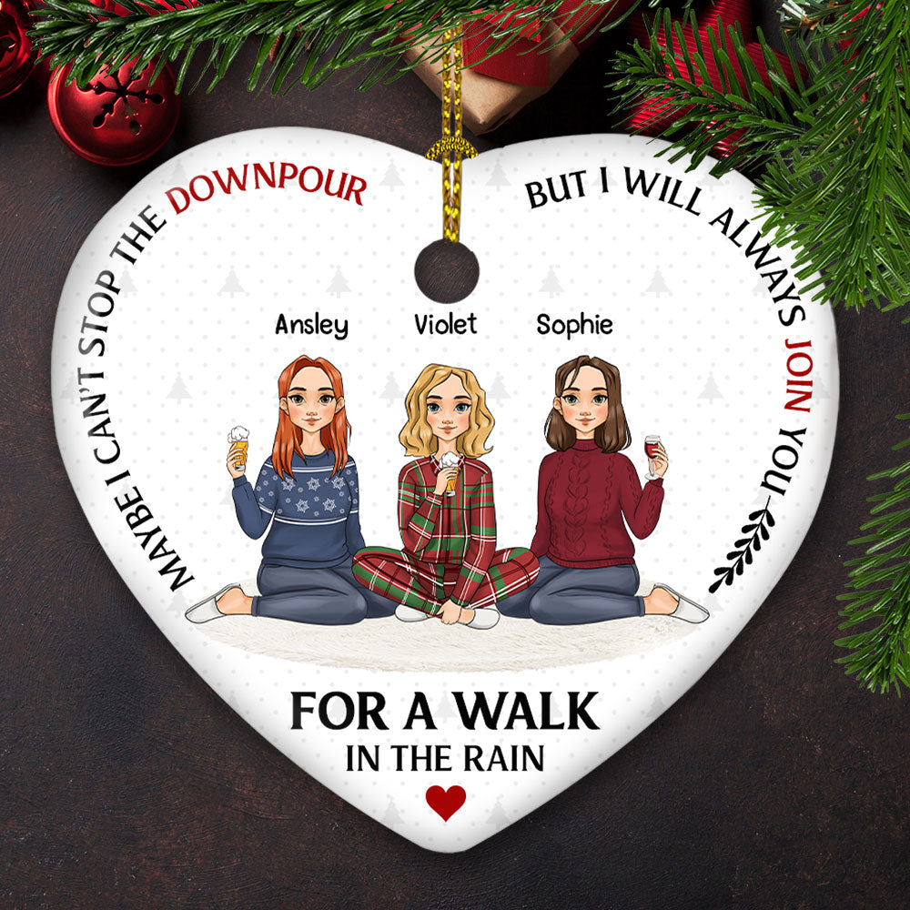 Walk In The Rain - Personalized Heart Ceramic Ornament