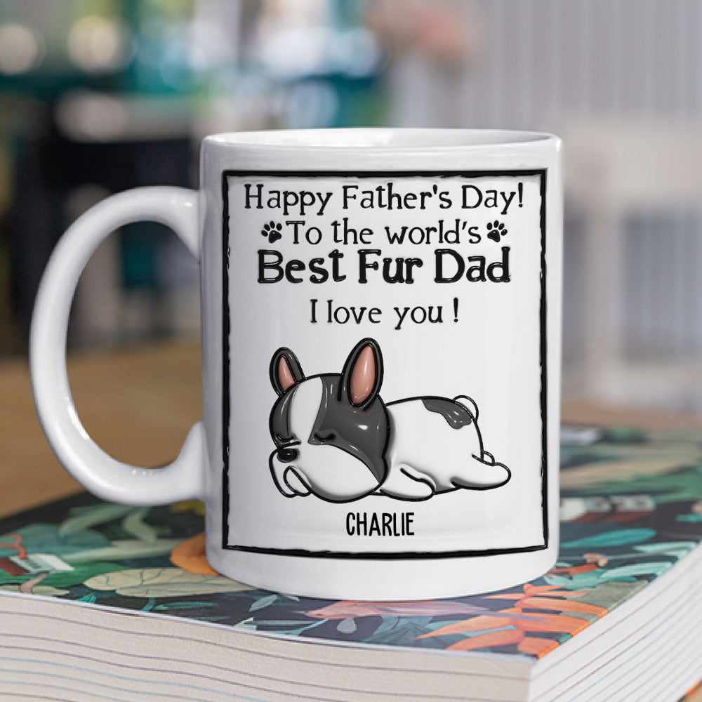 Custom Photo Christmas Birthday Gifts For Dog Dad, Dog Lovers • Love Pet Dad - Personalized 3D Inflated Effect Mug