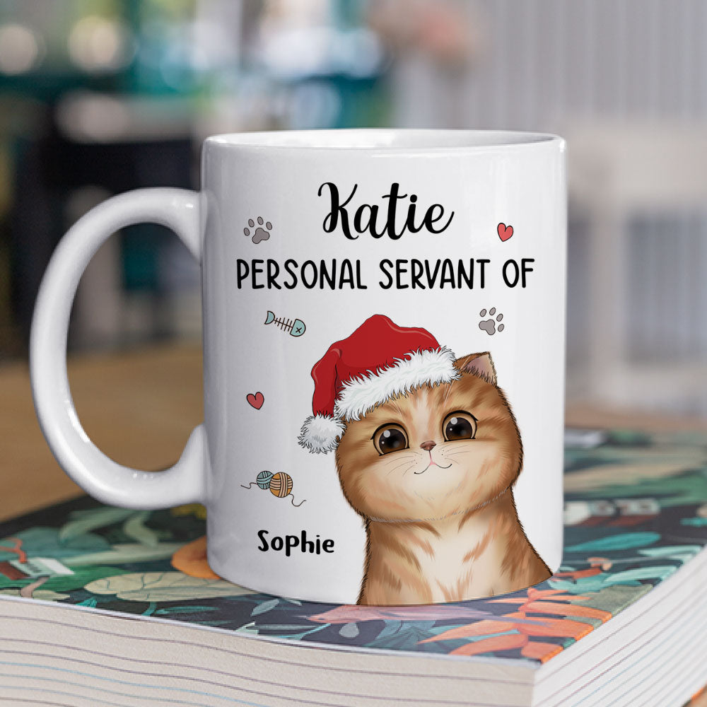 Custom Mother's day Birthday Gifts For Cat Mom, Cat Lovers • Personal Servant Of - Personalized Coffee Mug