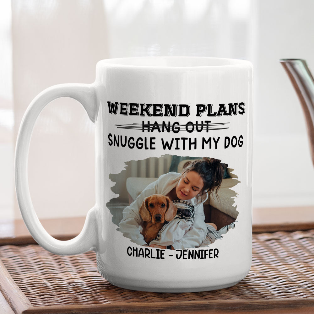 Custom Photo Christmas Birthday Gifts For Dog Lovers • Hang Out Or Snuggle Photo - Personalized Coffee Mug