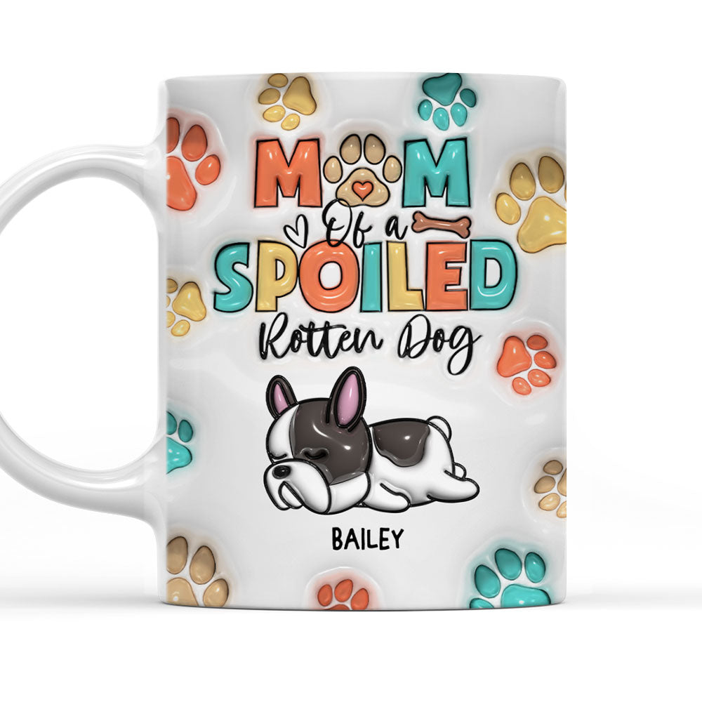 Custom Christmas Birthday Gifts For Dog Lovers • Spoiled Rotten Dogs - Personalized 3D Inflated Effect Mug