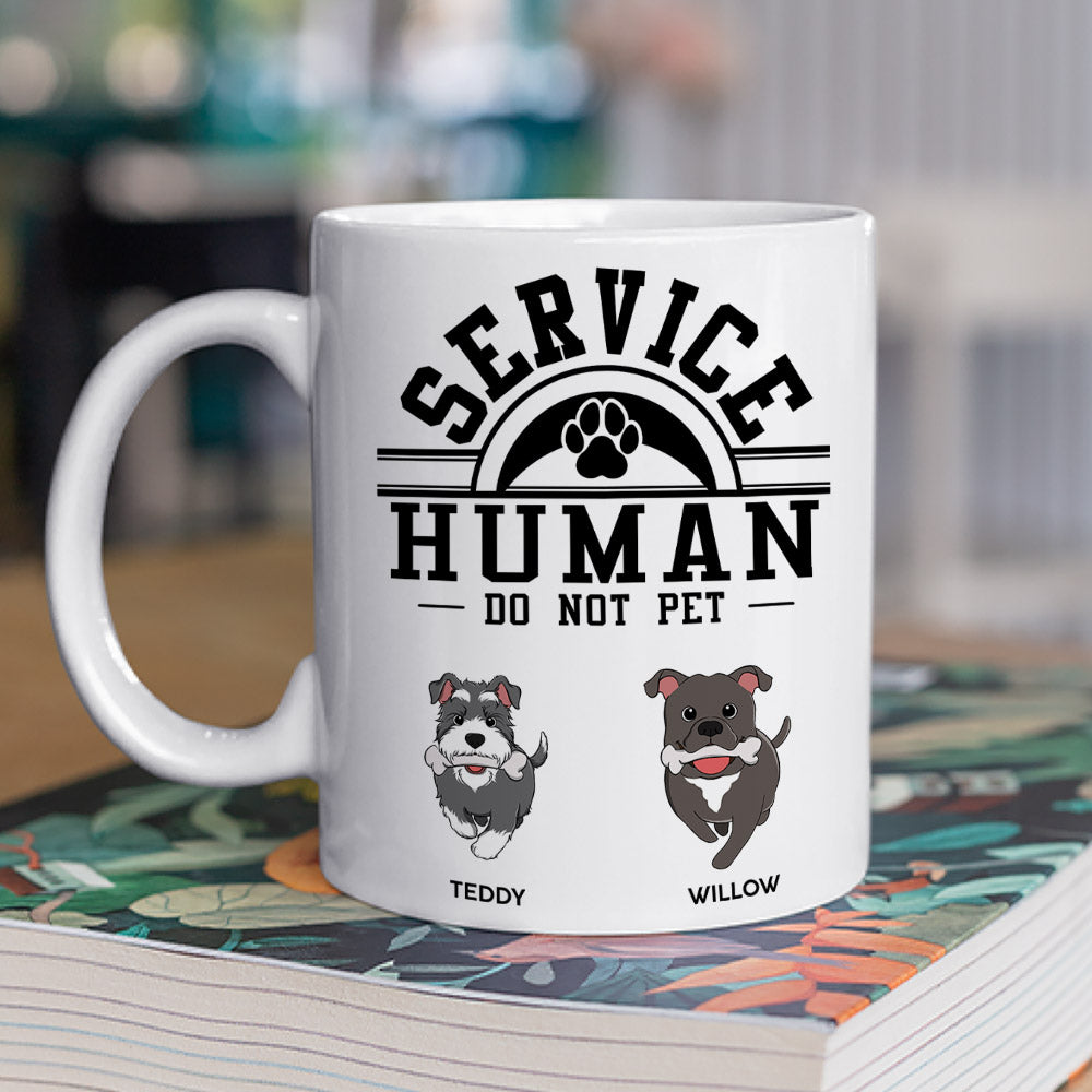 Custom Christmas Birthday Gifts For Dog Dad, Dog Lovers • Service Human, Do Not Pet - Personalized Coffee Mug