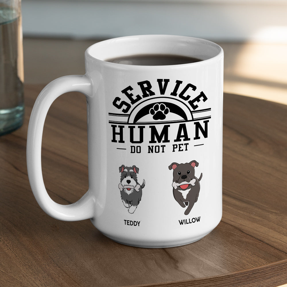 Custom Christmas Birthday Gifts For Dog Dad, Dog Lovers • Service Human, Do Not Pet - Personalized Coffee Mug