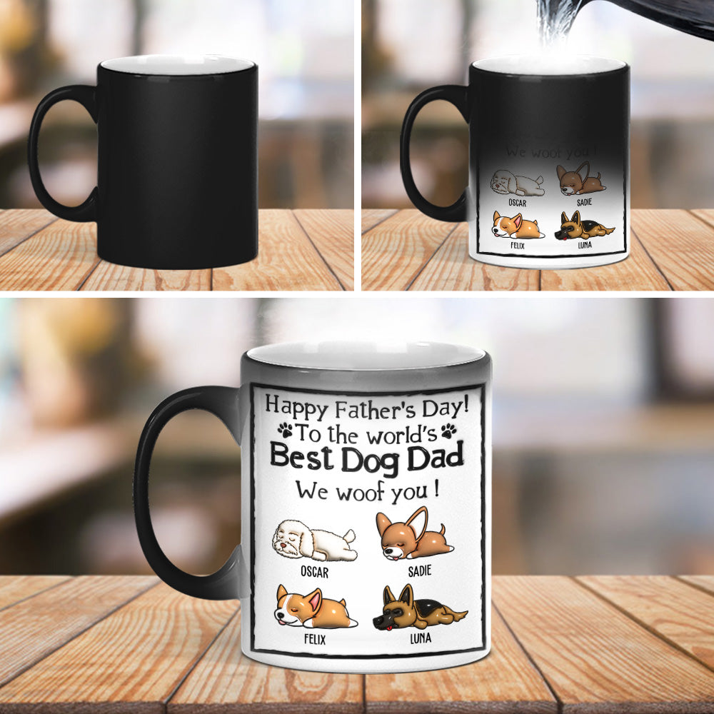 Custom Photo Christmas Birthday Gifts For Dog Dad, Dog Lovers • Best Dog Dad - Personalized Color Changing Mug