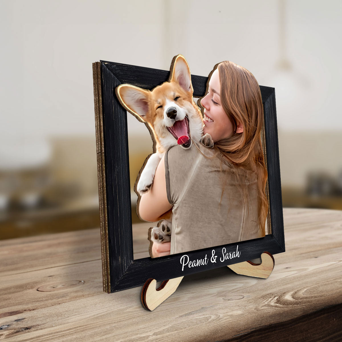 Happy Dog Mom - Personalized Wooden Plaque