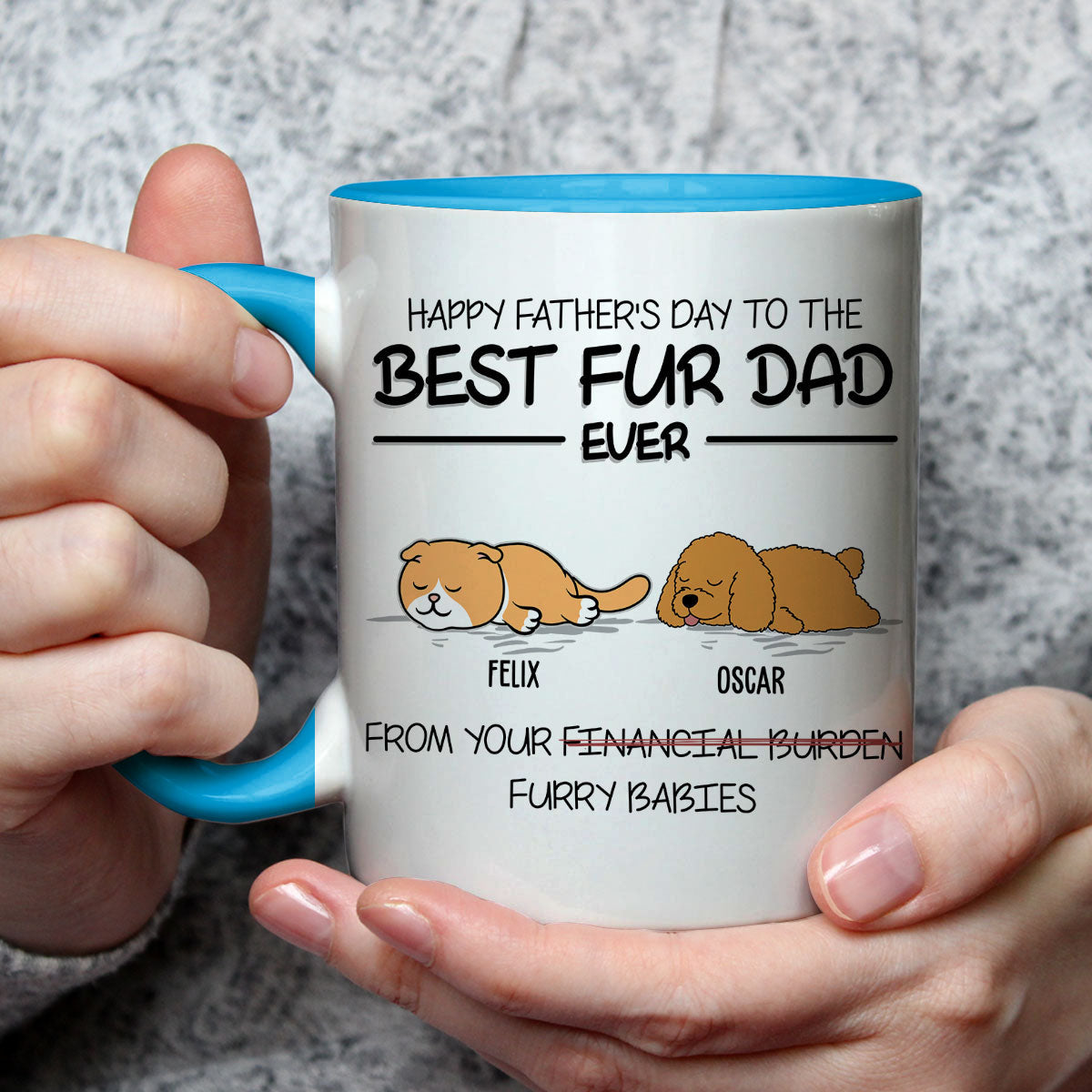 Custom Photo Mother's day Birthday Gifts For Cat Mom, Cat Lovers • Best Fur Dad Ever - Personalized Accent Mug