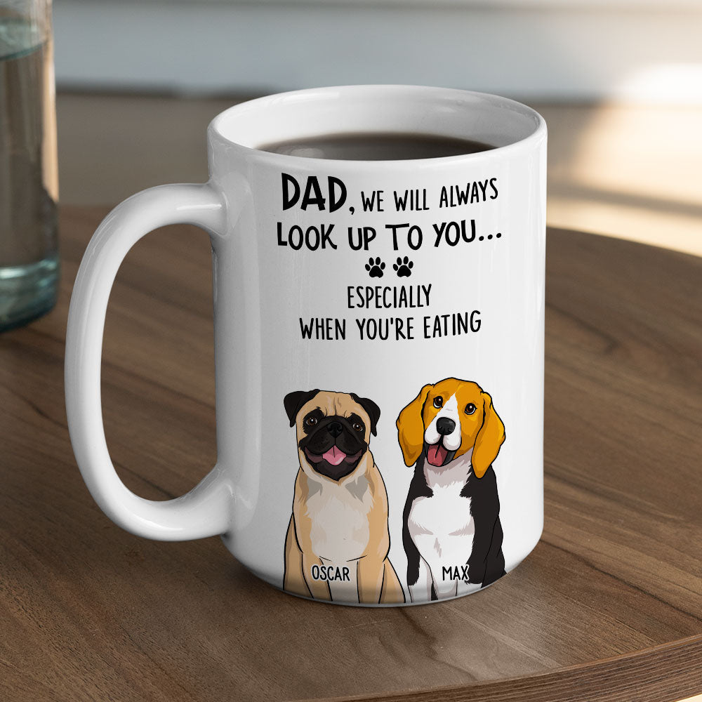 Custom Christmas Birthday Gifts For Dog Lovers • Look Up To You - Personalized Coffee Mug