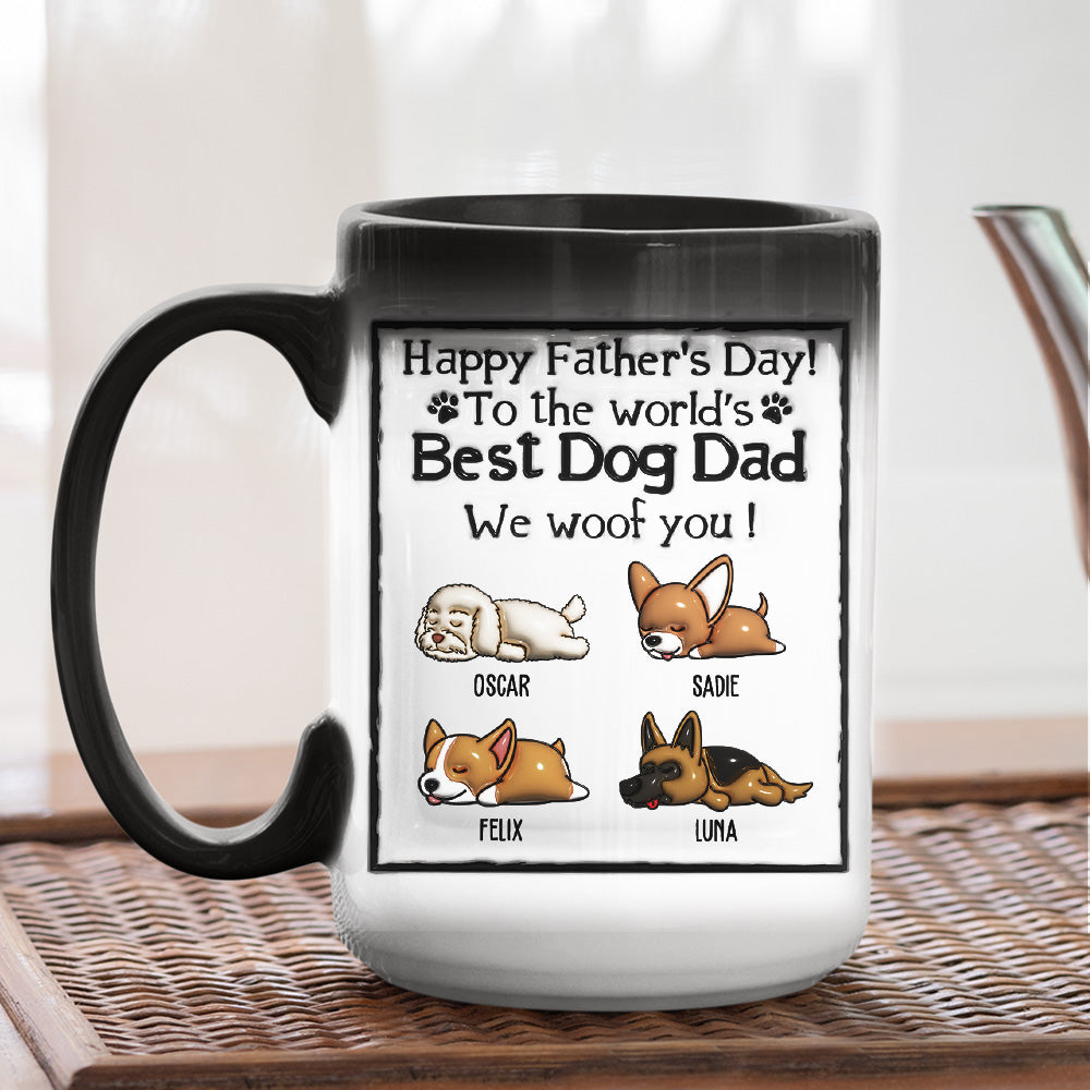 Custom Photo Christmas Birthday Gifts For Dog Dad, Dog Lovers • Best Dog Dad - Personalized Color Changing Mug