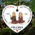 Walk In The Rain - Personalized Heart Ceramic Ornament