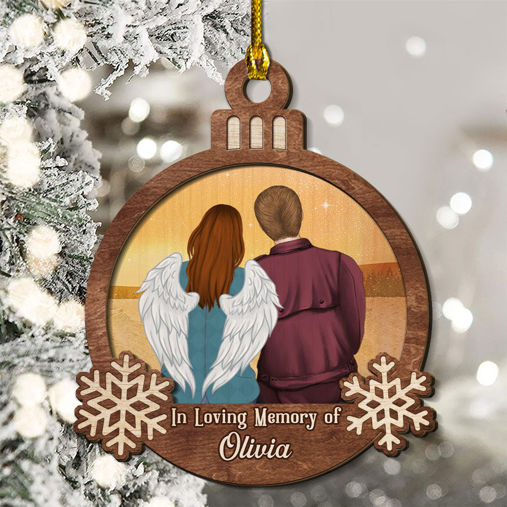 Custom Christmas Memorial Sympathy Gifts For Dogs, Cats • In Remembrance - Personalized 2-layered Wood Ornament