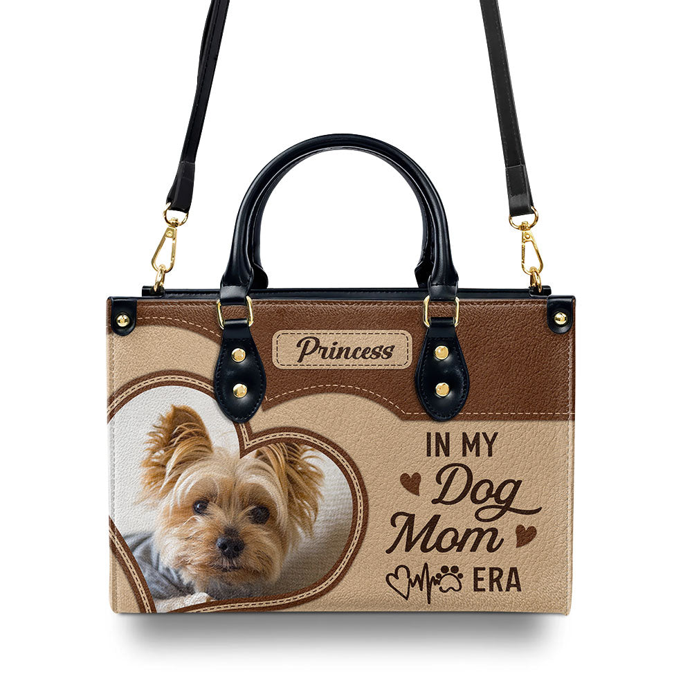 Dog Mom Era Heart - Personalized Leather Bag