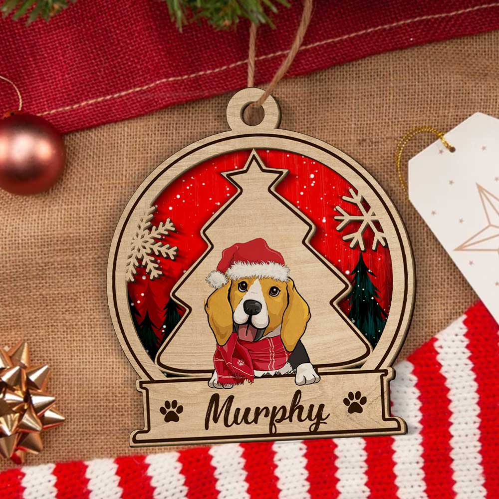 Custom Christmas Decor Home Birthday Gifts For Dog Lovers • Dog Snowball Ornament - Personalized 2-Layered Wood Ornament