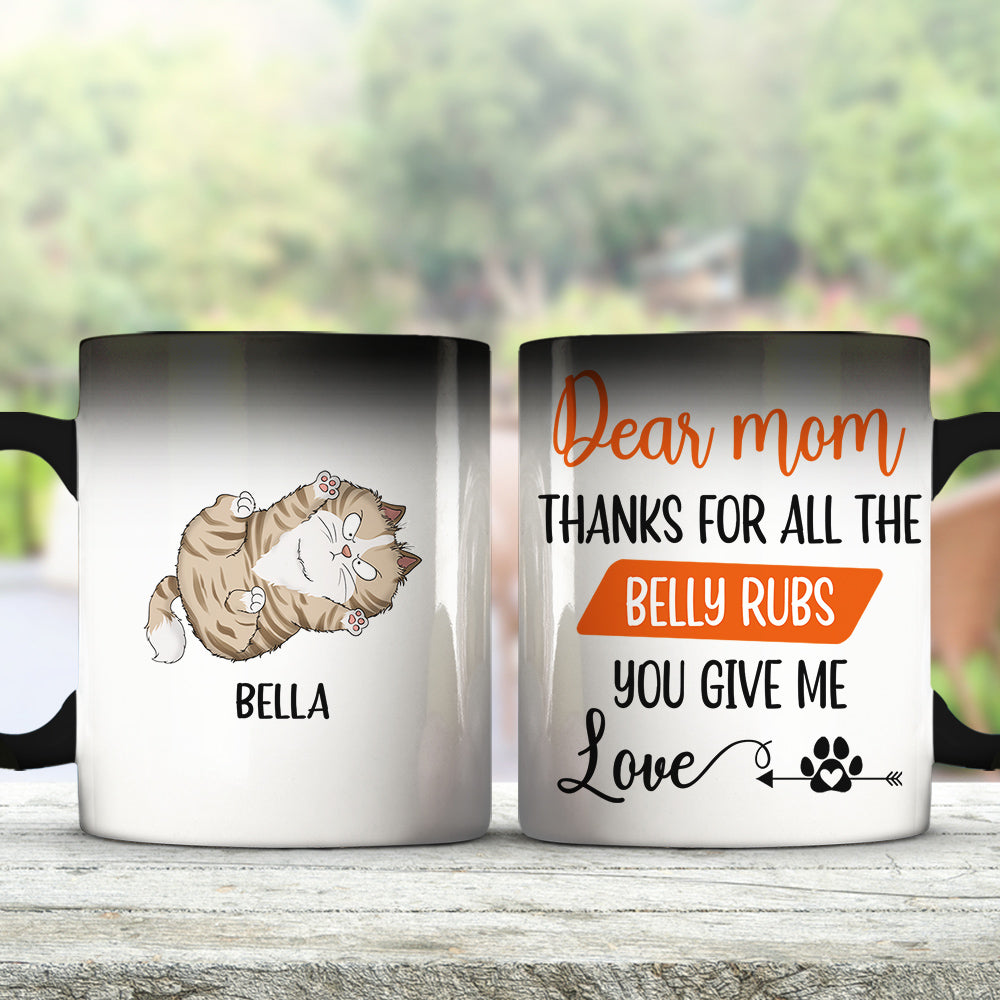 Custom Mother's day Birthday Gifts For Cat Mom, Cat Lovers • Thanks For All - Personalized Color Changing Mug