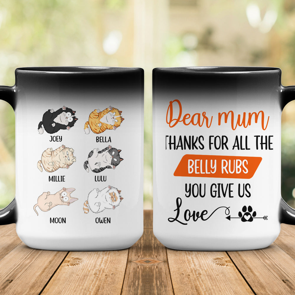 Custom Mother's day Birthday Gifts For Cat Mom, Cat Lovers • Thanks For All - Personalized Color Changing Mug