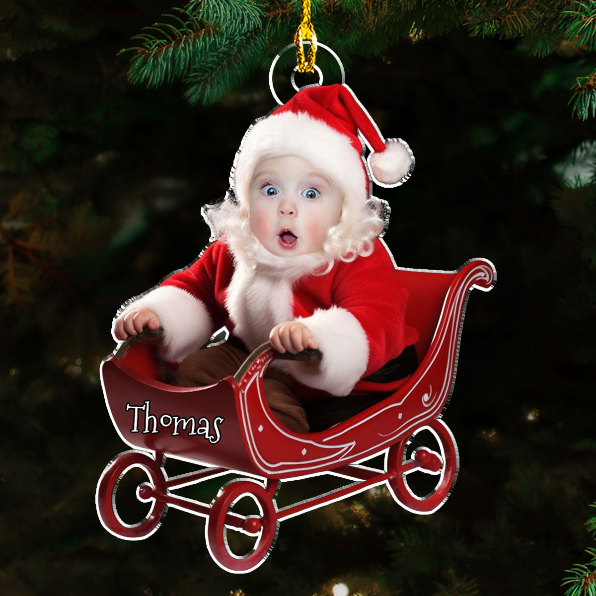 Face Baby Santa - Personalized Acrylic Ornament