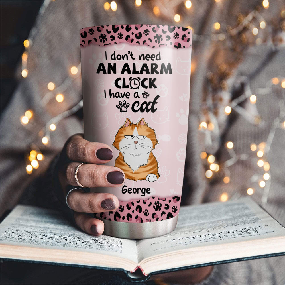 Custom Mother's day Birthday Gifts For Cat Mom, Cat Lovers • Alarm Clock - Personalized Tumbler